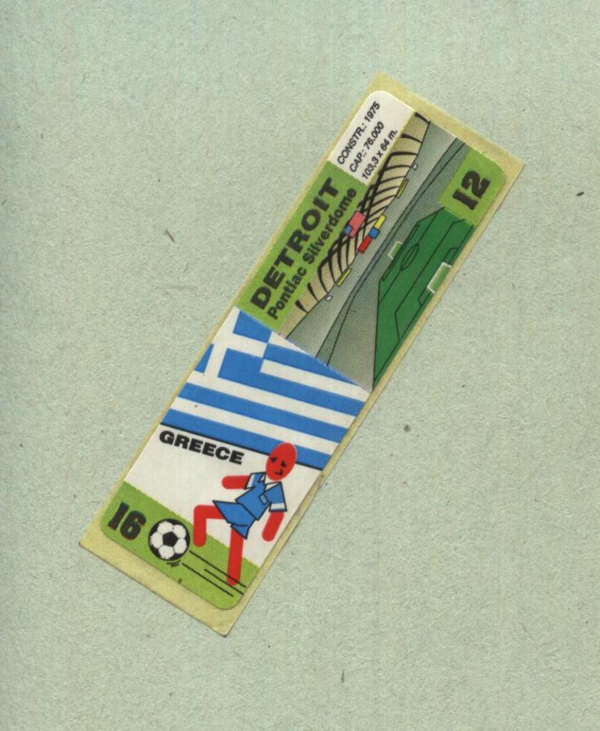 вкладыш-стикер от жвачки _флаг Greece - Detroit PontiakSilkedrom