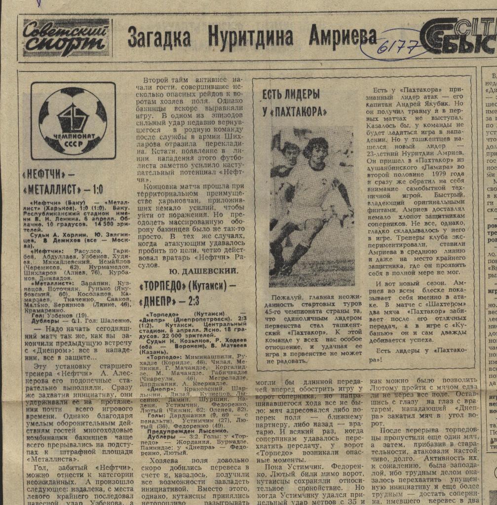 Обзор матчей высшей лиги . 1982 (6177)