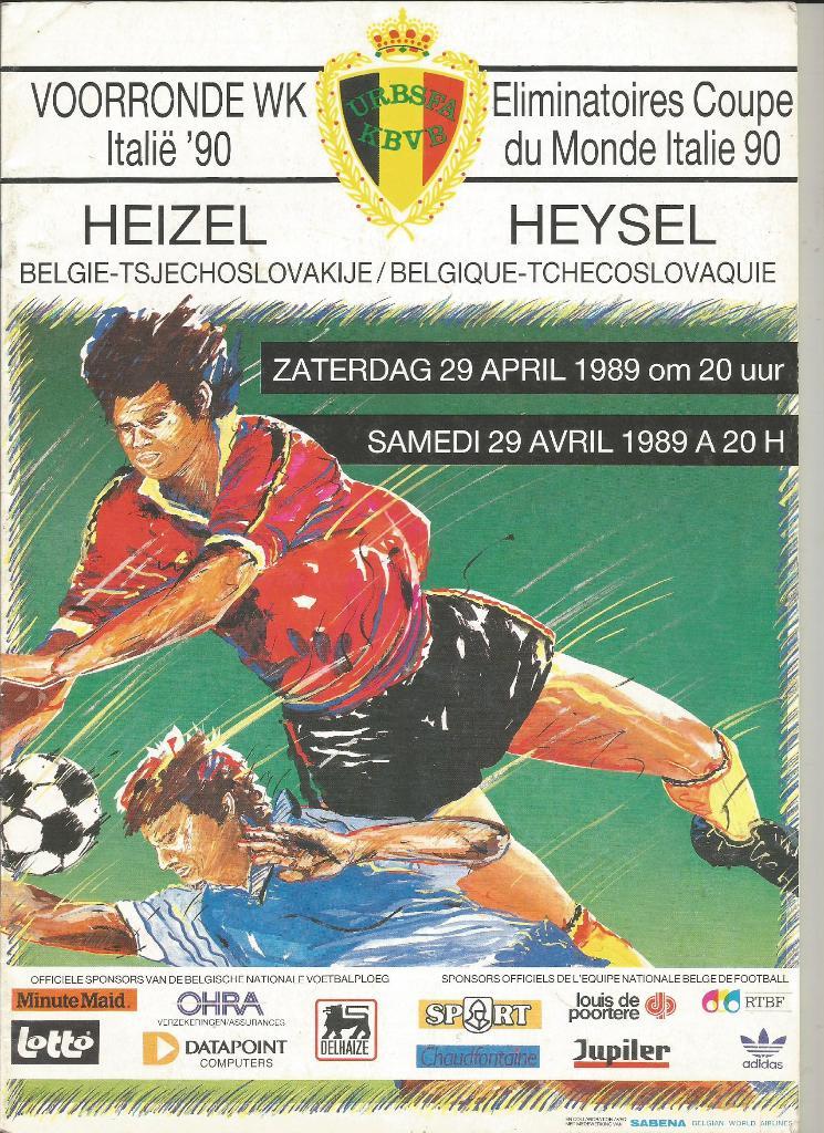 Belgique v Tchecoslovaquie_29.04. 1989_WC90 _(программа)