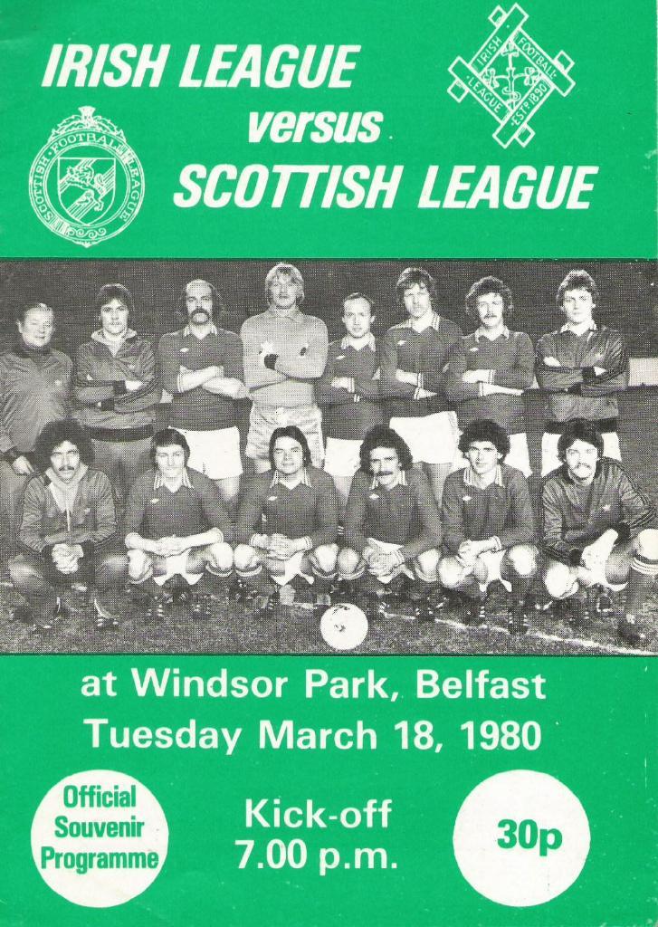 Irish league v Scotland league _18.03. 1980 _(suvenir_программа)