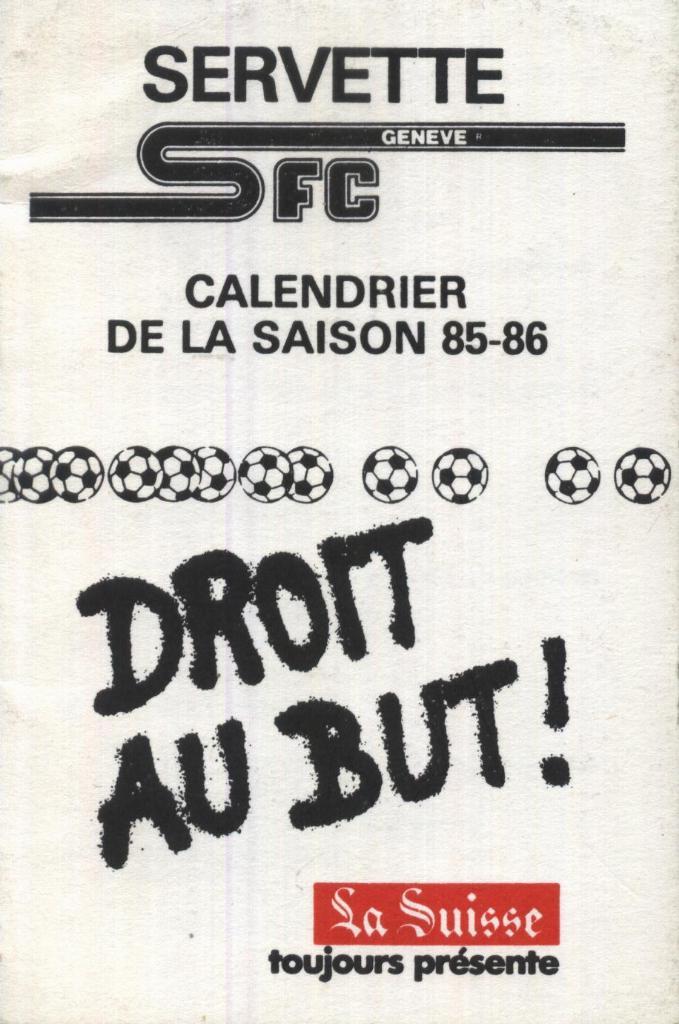 FC Servette_calendrier de la saison _1985-86 _ (на немецк. яз.) -mini