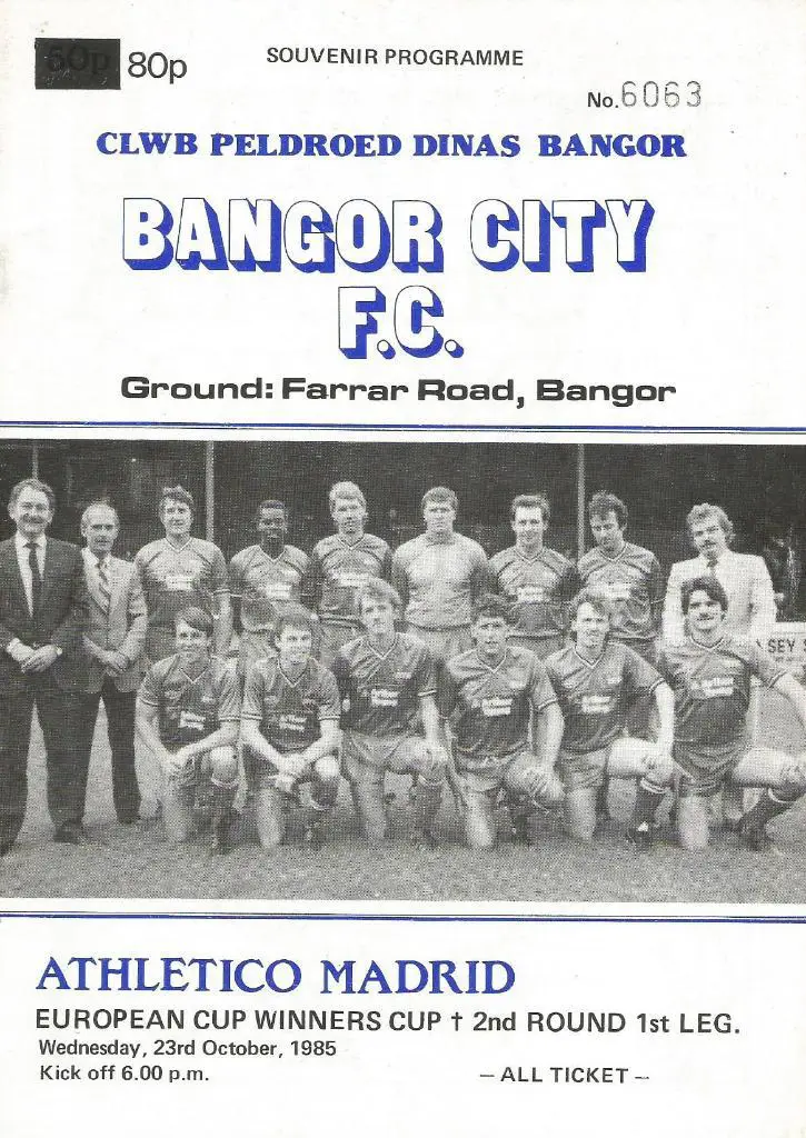 Bangor City v Atletico Madrid_23.10. 1985 _ECWC