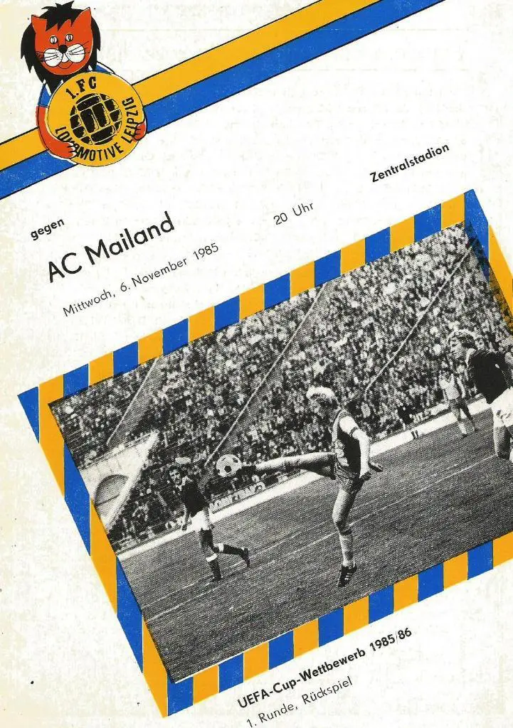 Локомотив Лейпциг, ГДР - Милан Италия _06.11.1985_кубок УЕФА