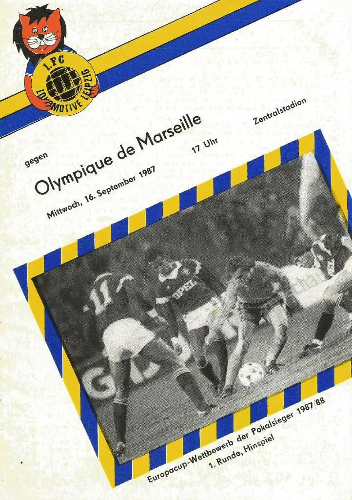 Локомотив Лейпциг, ГДР - Олимпик Марсель, Франция _16.09.1987_кубок кубков