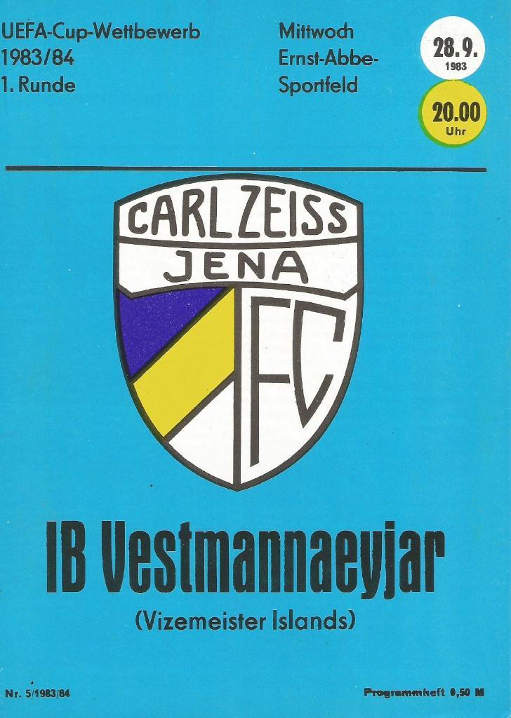 Карл Цейсс Йена, ГДР - Вестманнаяр Исландия_28.09.1983_кубок УЕФА