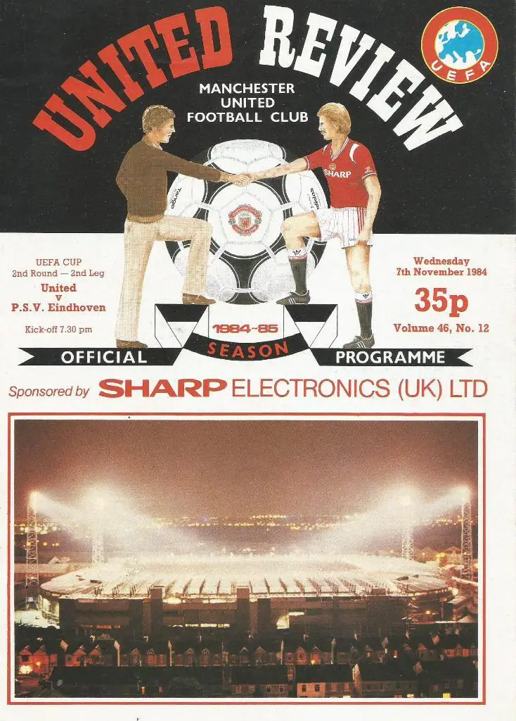 Manchester United England v PSV Eindhoven, Holland_07.11.1984_UEFA cup