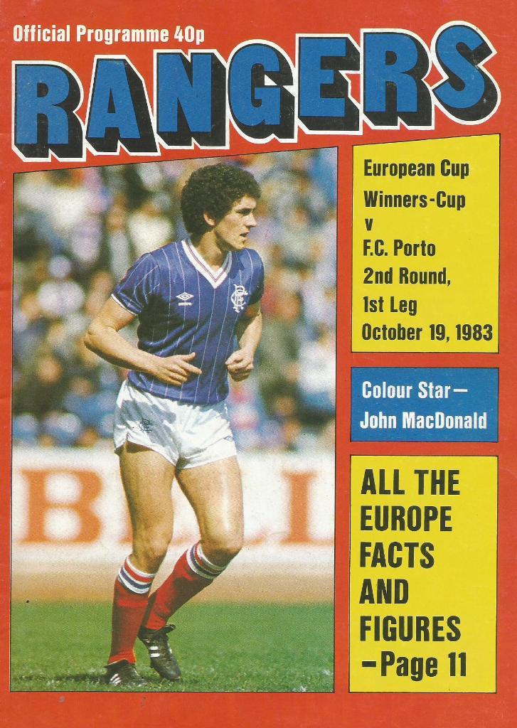 Glasgow Rangers Scotland v Porto Portugal_19.10. 1983_ECWC