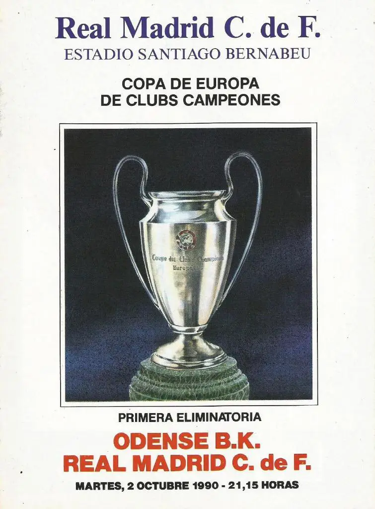 Real Madrid, Spain v Odense Denmark _02.10. 1990_Europ. cup