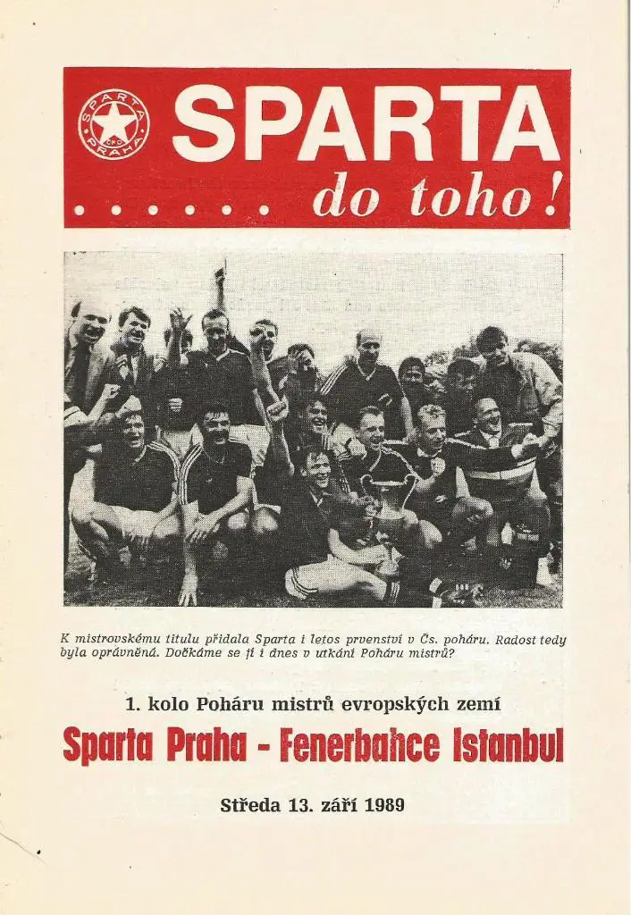 Sparta Prague, Czechoslovakia v Fenerbahce Turky_13.09. 1989_Europ. cup