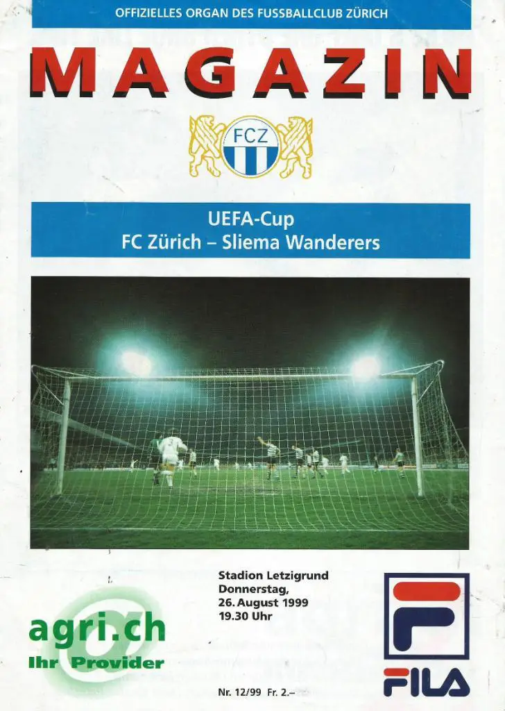 FC Zurich Schweizer v Sliema Wanderers, Malta _26.08._1999 UEFA cup
