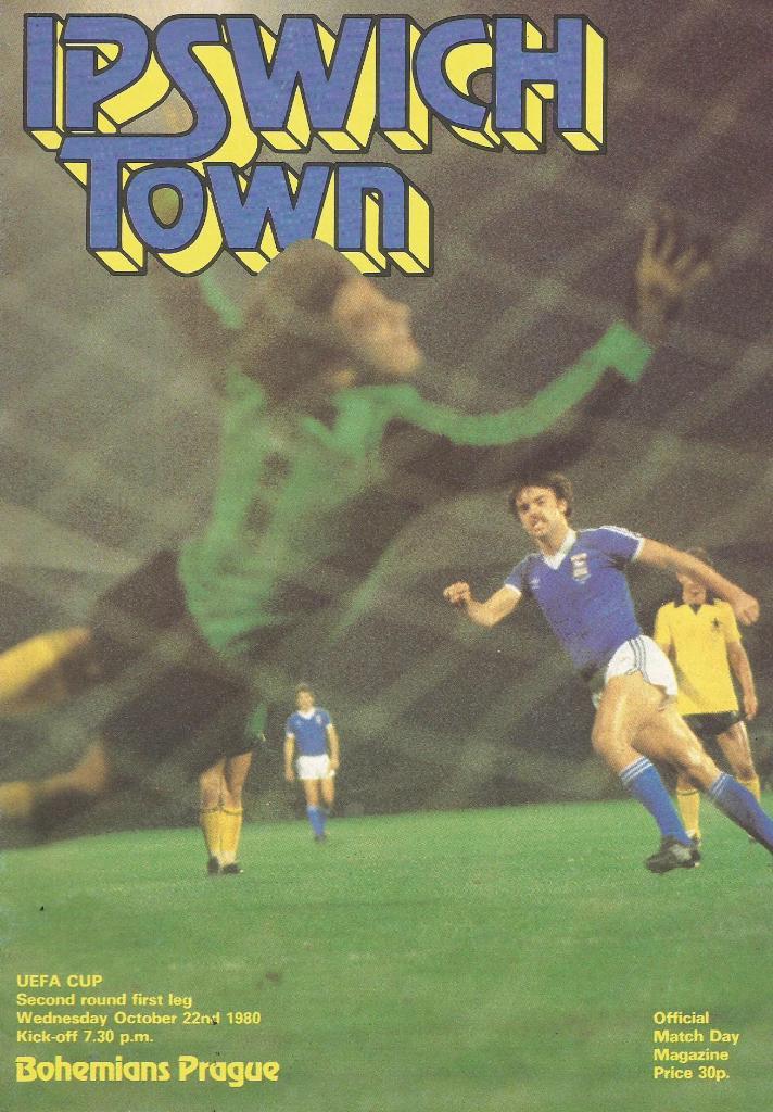 Ipswich Town England v Bohemians Prague, CSSR._22.10. 1980_UEFA cup