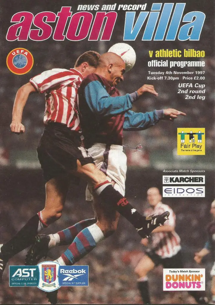 Aston_Villa England v Atletic Bilbao, Spain_04.11.1997 UEFA cup