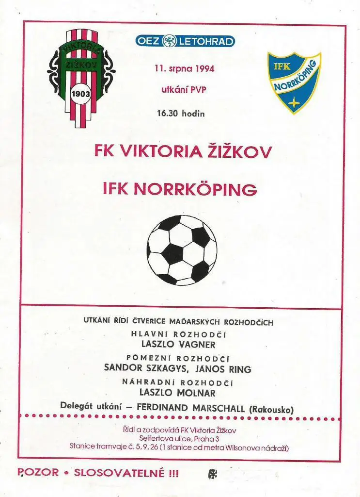 Viktoria Zizkov, Czech Rep. v IFK Norrkoping Sveden_11.08. 1994_ECWC
