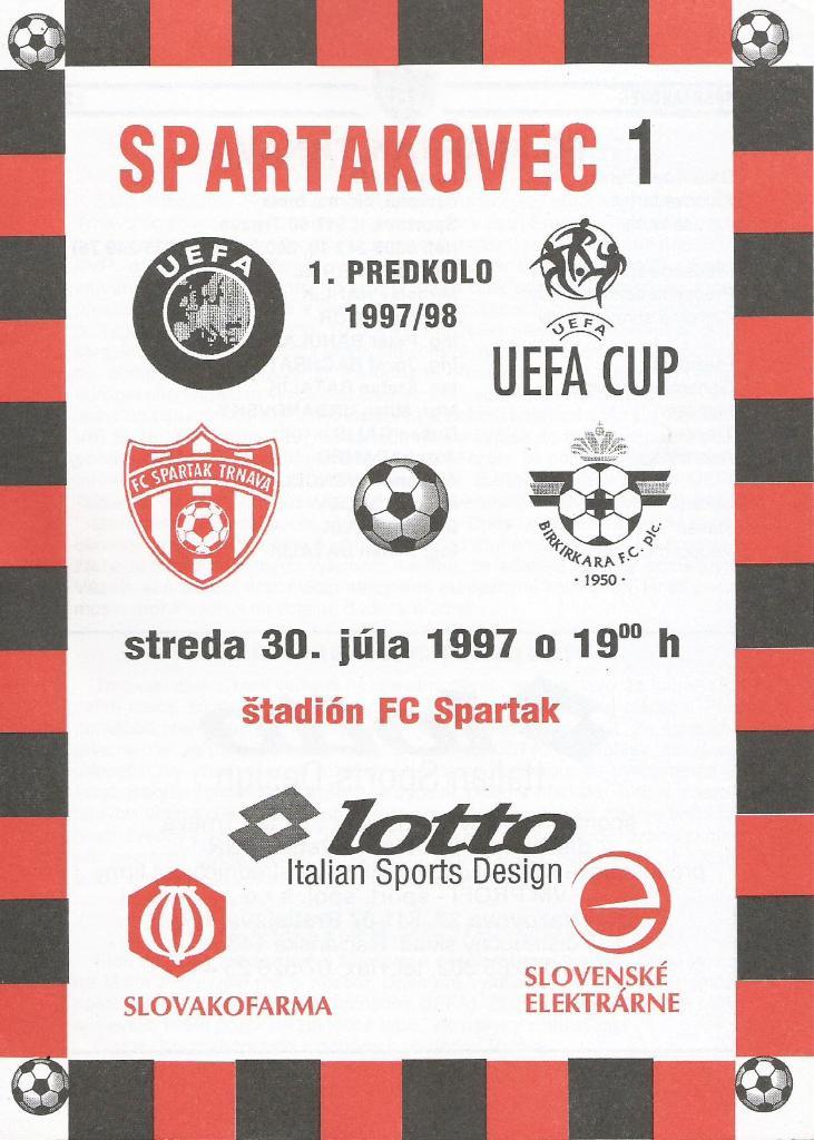 Spartak Trnava, Slovakia v Birkirkara _Malta_30.07. 1997_UEFA cup