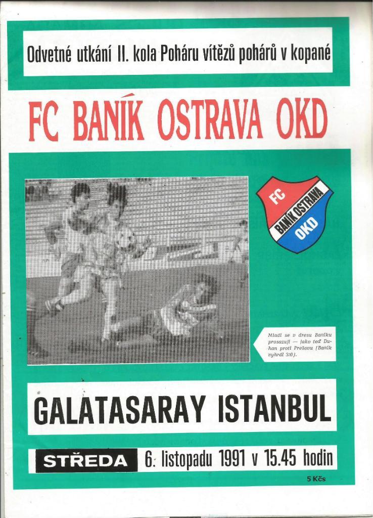 Banik Ostrava, Czechoslovakia v Galatasaray Istanbul, Turkey_06.11. 1991_ECWC