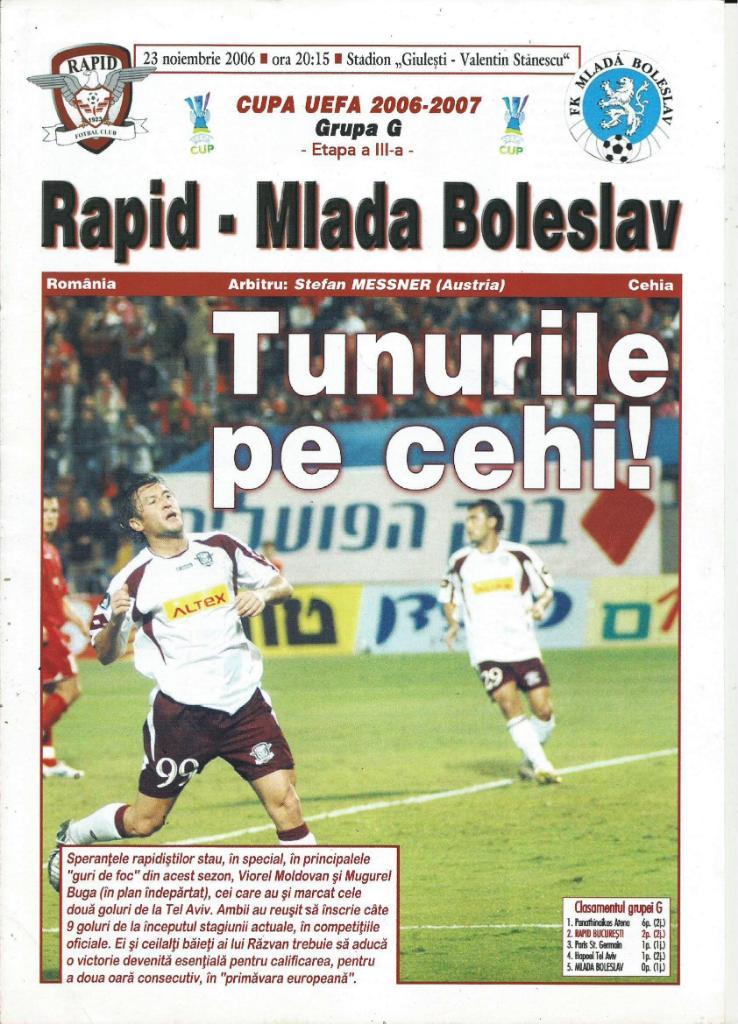 Рапид Бухарест, Румыния - Млада Болеслав Чехия_23.11.2006_Кубок УЕФА