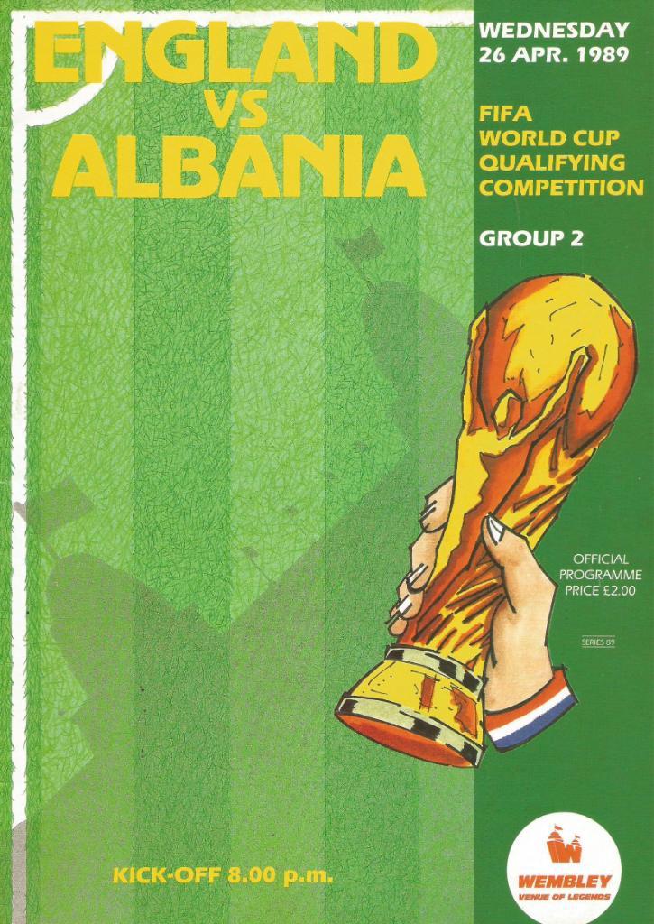 England v Albania 26.04. 1989WC qual.