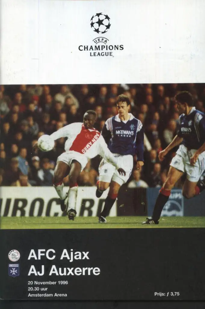 Ajax Amsterdam, Holland v Auxerre_ France_20.11.1996_Ch.L. office.