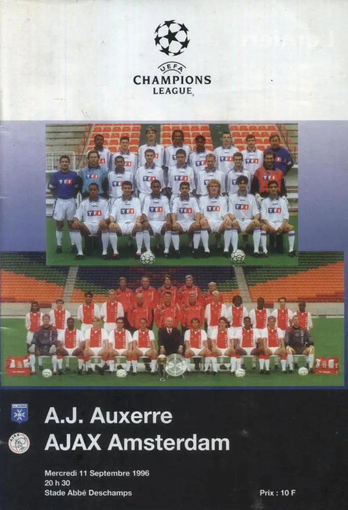 Auxerre_ France v Ajax Amsterdam, Holland _11.09.1996_Ch.L. office.