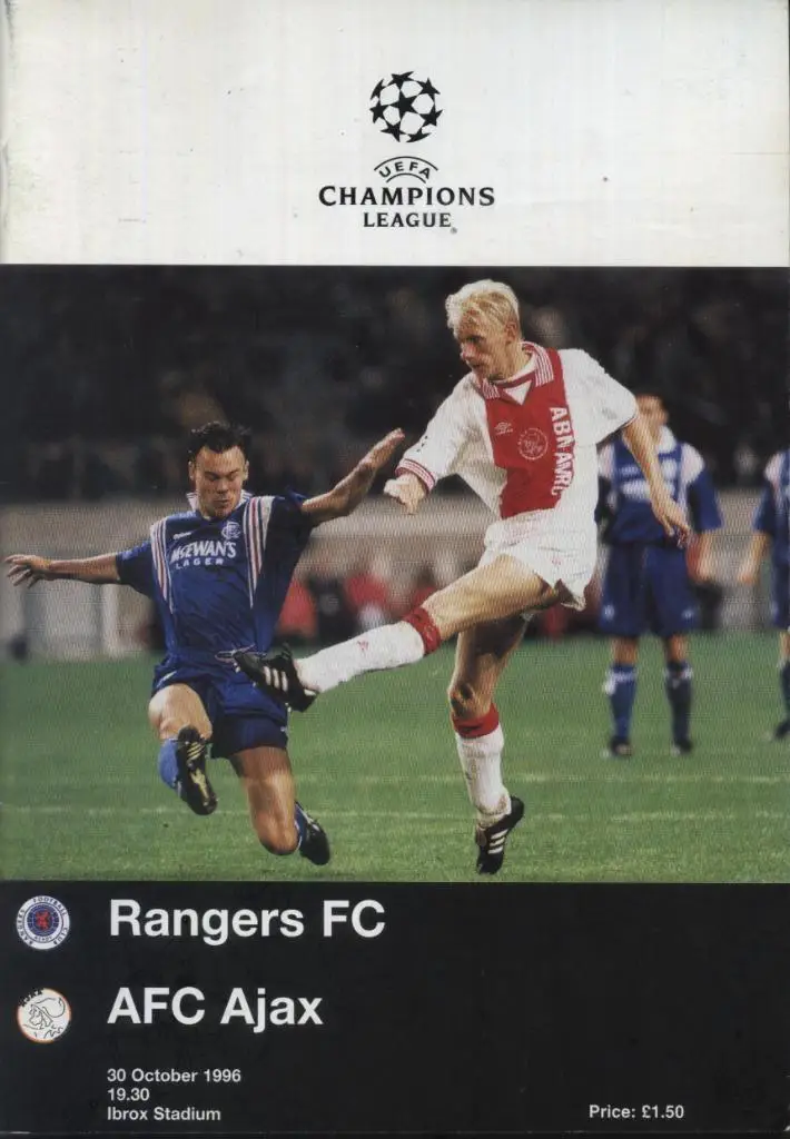 Rangers Glasgow Scotland v Ajax Amsterdam, Holland _30.10.1996_Ch.L. office.