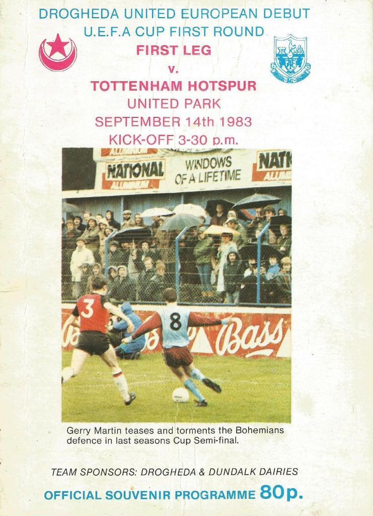 Drogneda United Ireland v Tottenham Hotspur England_ 14.09.1983_UEFA cup