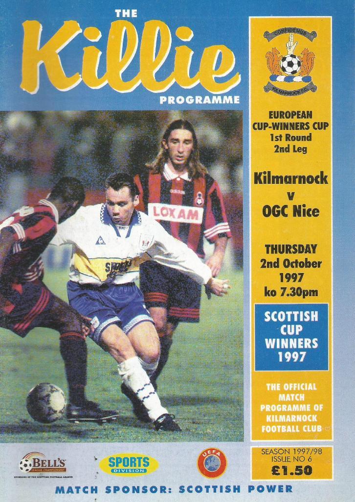 Kilmarnock Scotland v Nice France_ 02.10.1997_ECWC