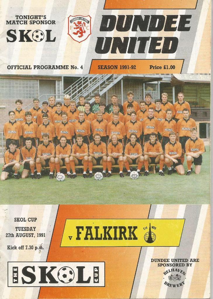 Dundee Unitedv Falkirk_ 27.08.1991 _The SKOL cup