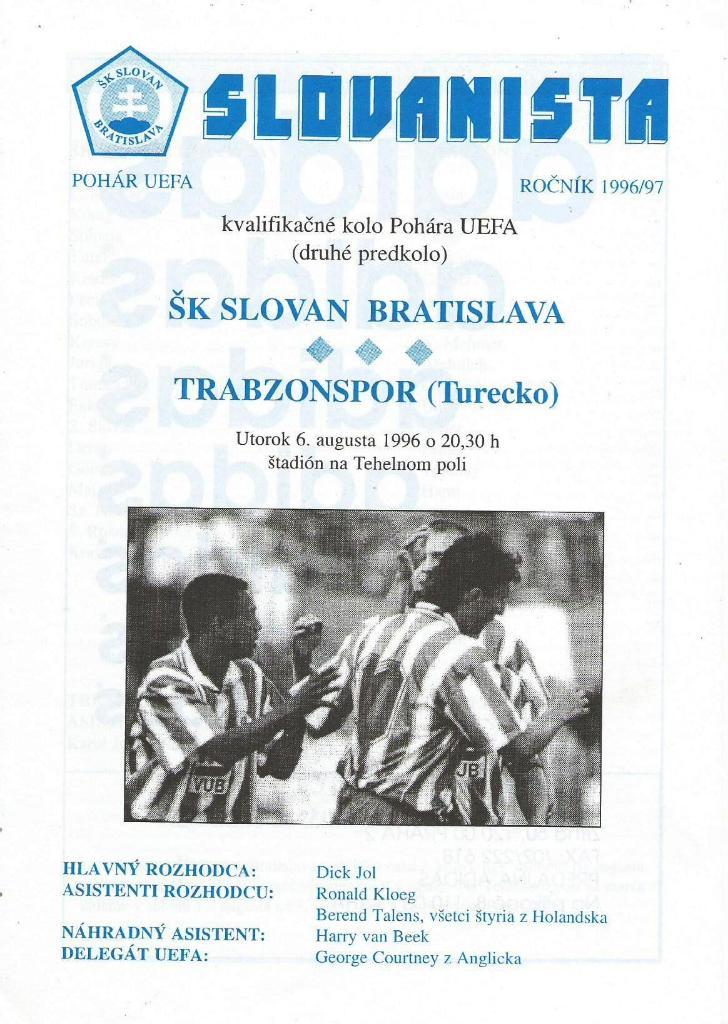 Slovan Bratislava, Slovakia v Trabzonspor Trabzon, Turecko 06.08. 1996_UEFA cup
