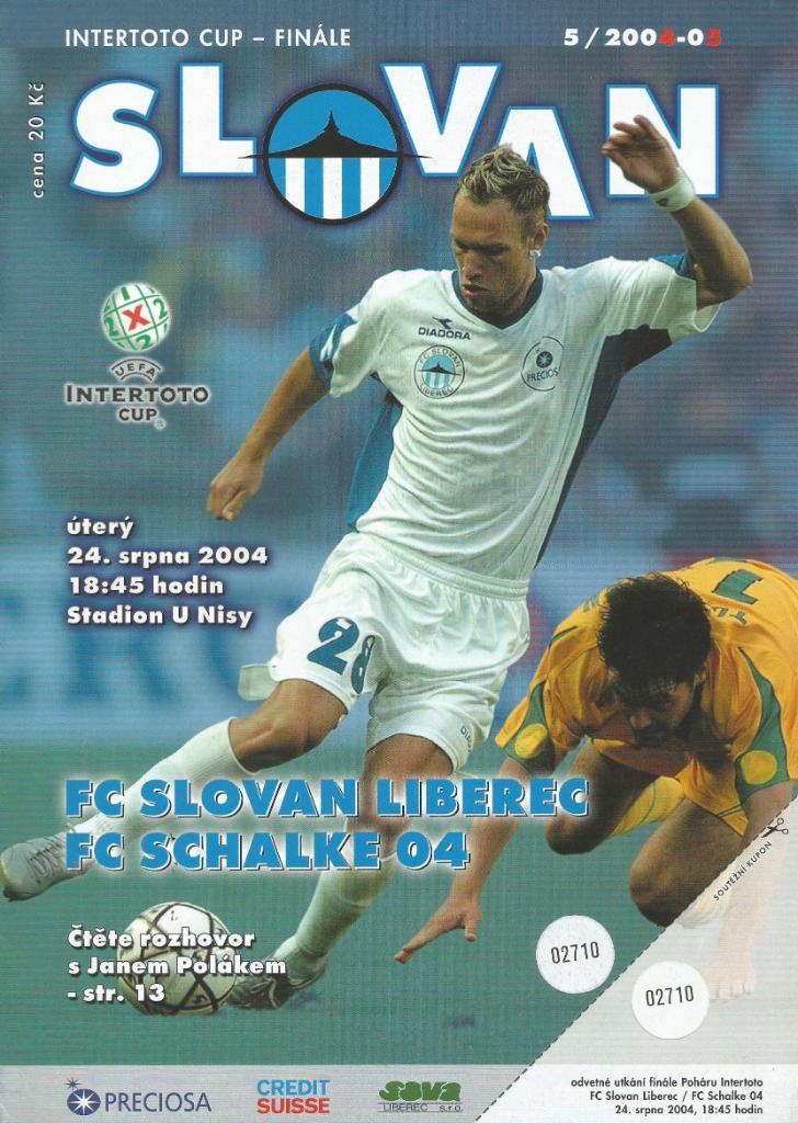 Slovan Liberec, Czech Rep. v Schalke 04 Germany_2004_intertoto