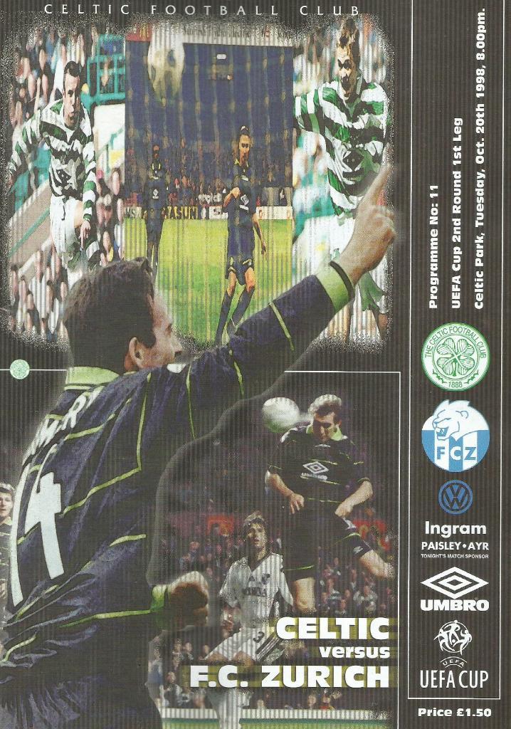 Celtic Glasgow Scotland v Zurich Sweisaria_20.10. 1998_UEFA cup