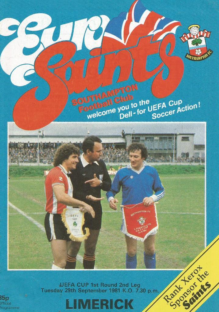 Southampton, England v Limereck_Ireland_29.09. 1981_UEFA cup