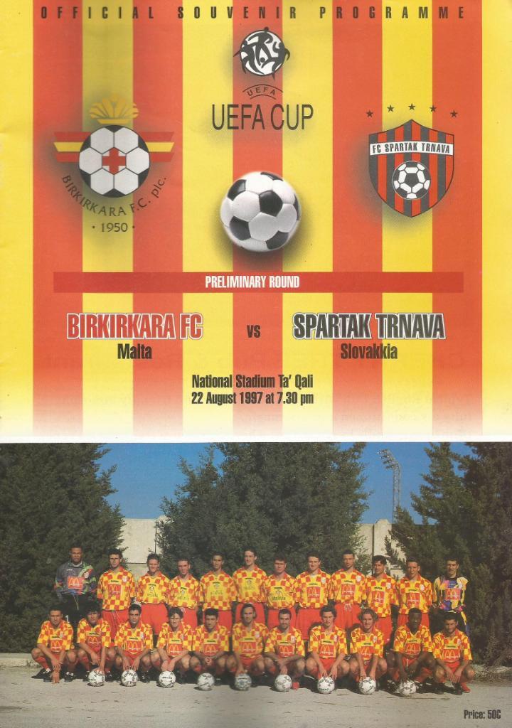 Birkirkara_Malta v Spartak Trnava, Slovakia_22.08. 1997_UEFA_cup