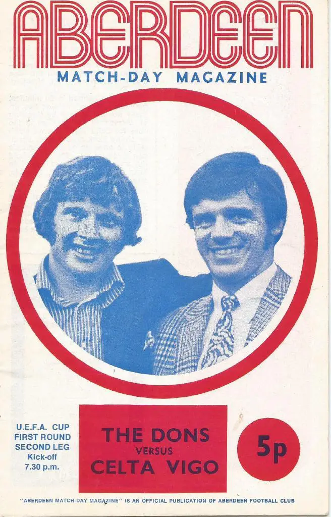 Aberdeen_Scotland v Celta Vigo Spain_29.09. 1971_UEFA_cup