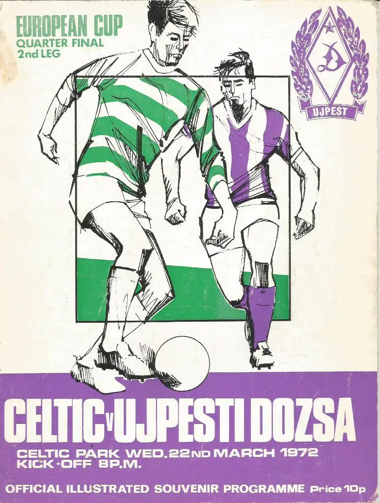 Celtic Glasgow Scotland v Ujpest Dozsa Bucharest, Hungary_22.03. 1972_Europ. cup
