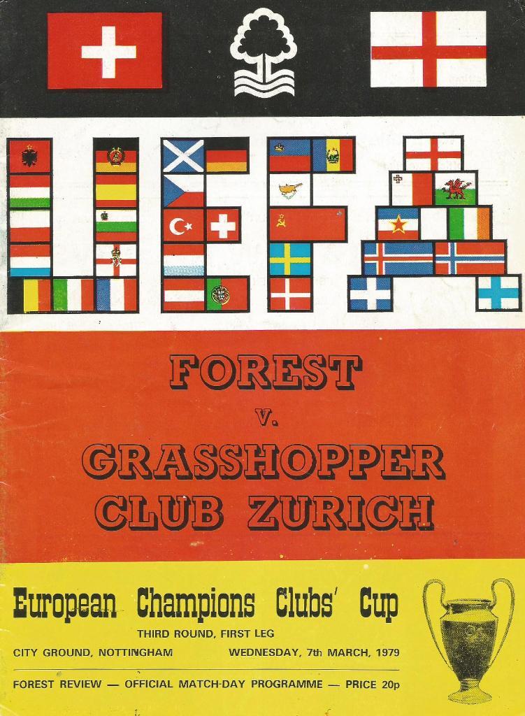 Nottingham Forest, England v Grasshopper _Zurich_Switzer.07.03._1979 _Europ. cup