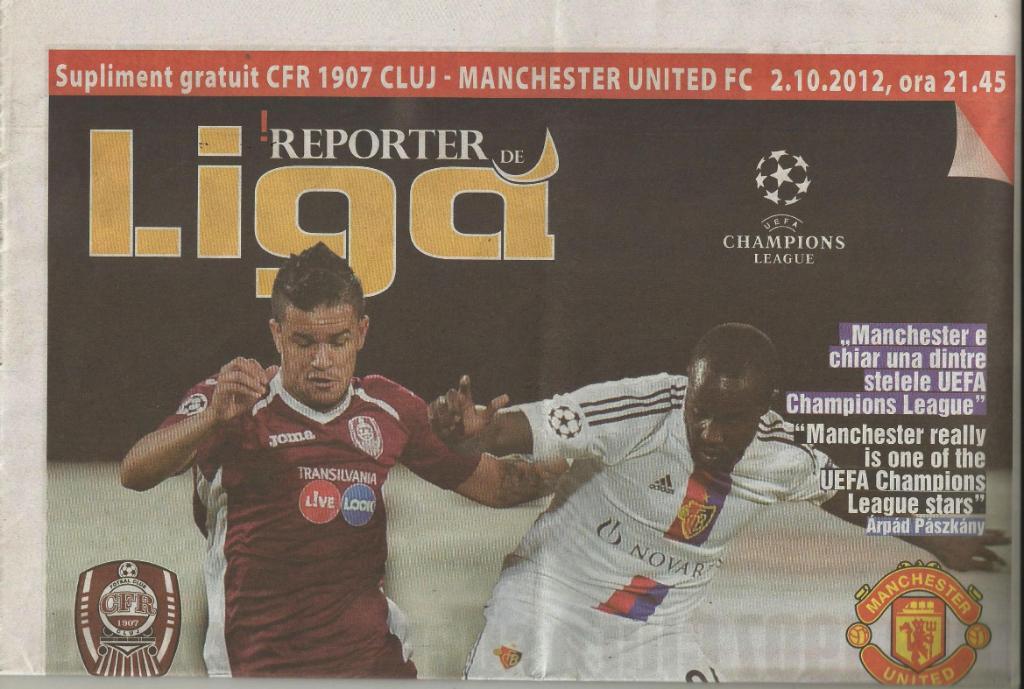 CFR 1907 Cluj Romania v Manchester United England_02.10. 2012 Ch.L..