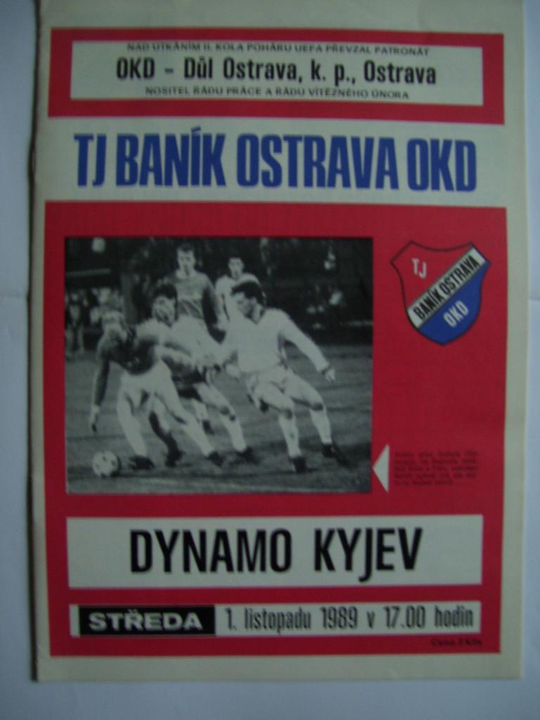 Banik _Ostrava,_ CSSR _v _ Dynamo _ Kyjev, _USSR _01.11. 1989 _ UEFA_cup