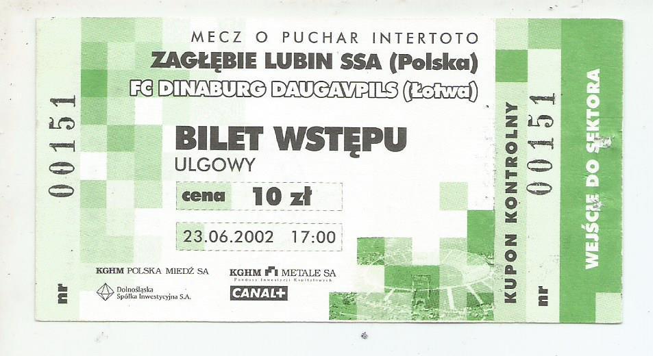 билет_ZAGLEBIE_Lubin_Polska v_DINABURG_Daugavpils_Lotva_ 23.06.2002_intertoto