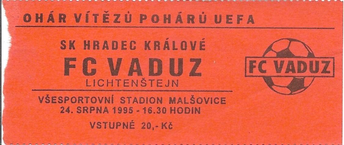 билет. Градец Кралове v Вадуц Лихтенштейн_1995_