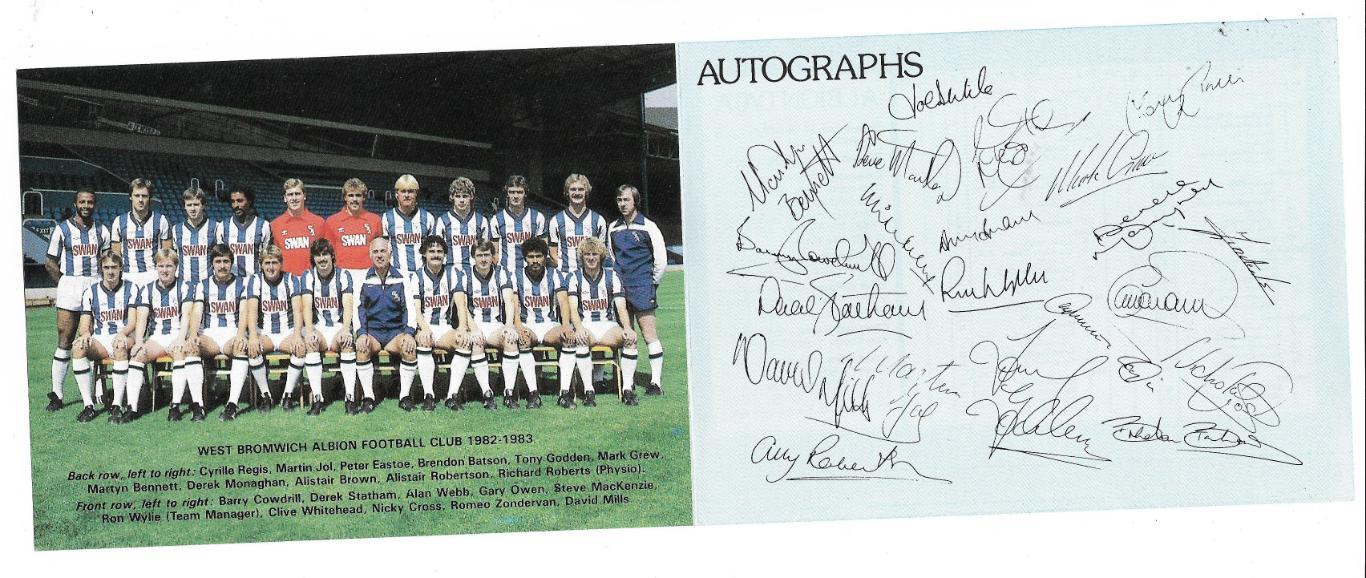 West_Bromwich_Albion Football_club_LTD._1982-83_ + автографы_печать 1