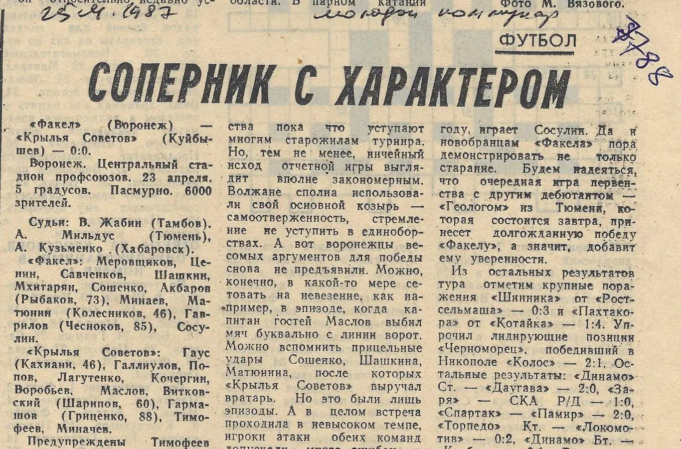 Обзор_матчей_воронежского ФАКЕЛА. _1987_(7788)