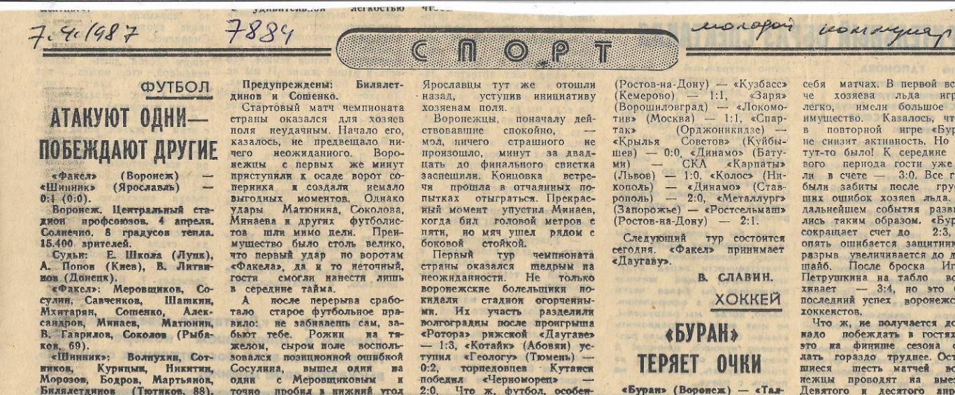 Обзор_матчей_воронежского ФАКЕЛА. _1987_(7884)