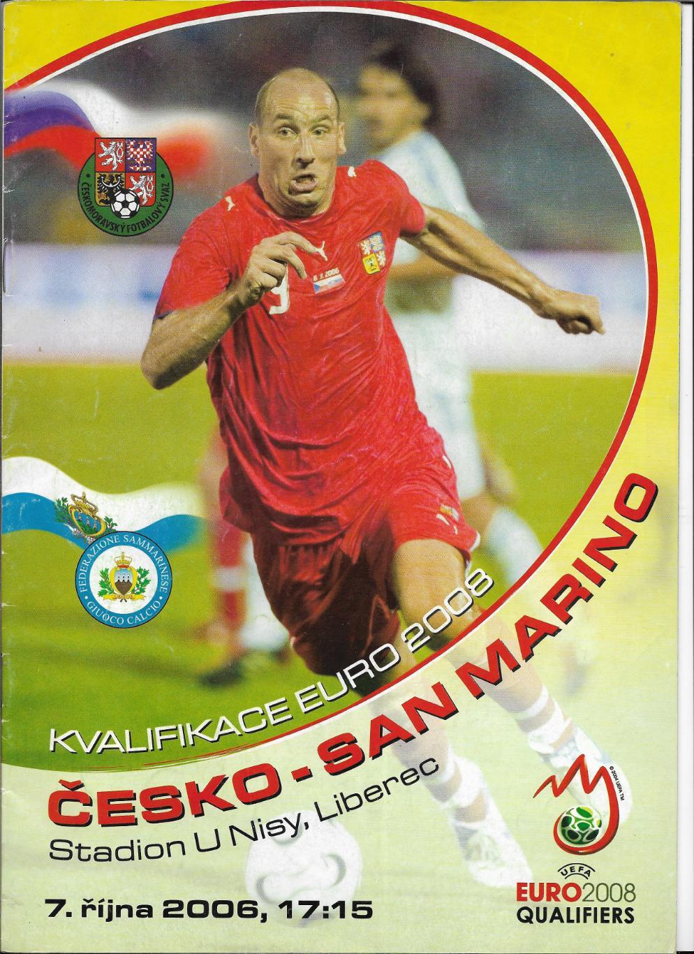 offic._programme_CESKA _REPUBLIKA_vs. _SAN_MARINO_2006_EURO_qualif .