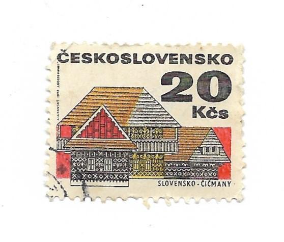 марка . CESKOSLOVENSKO_Slovensko_cic many_гашеная .,