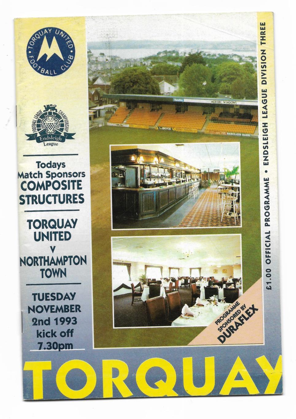 программа. 02.11. 1993._Torquay_United v Northampton_Town. div.3