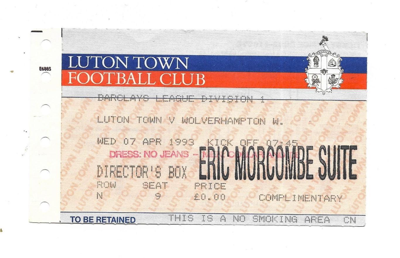 билет. LUTON_TOWN v WOLVERHAMPTON_W._07.04. 1993