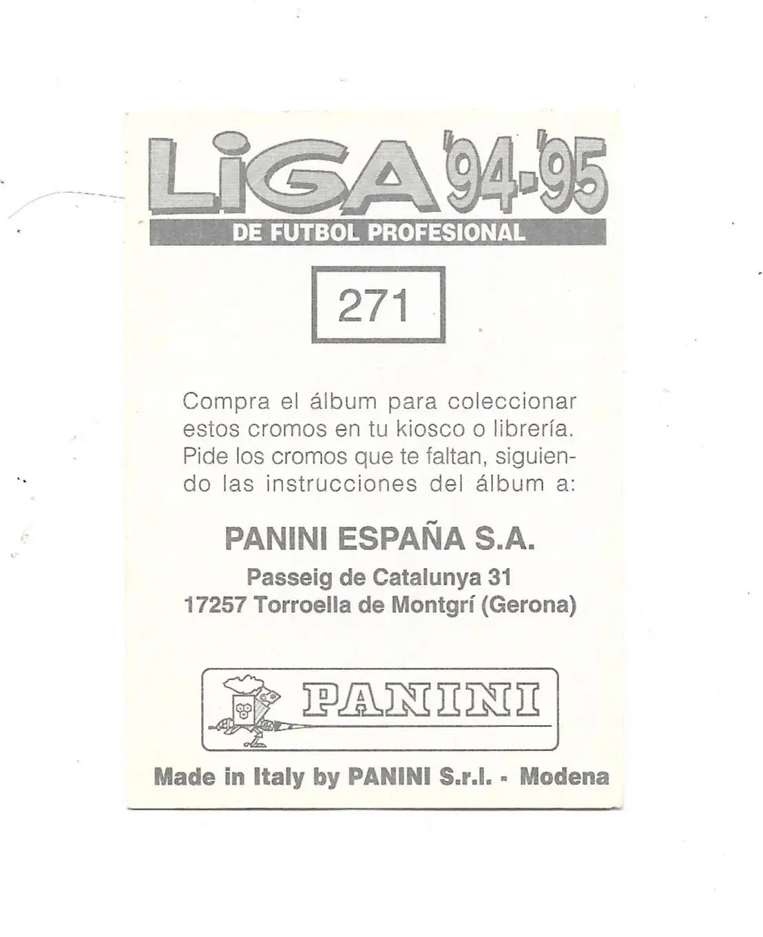 наклейкa_REAL_SPORTING_GIJON _ (LIGA_94-95)#271 1