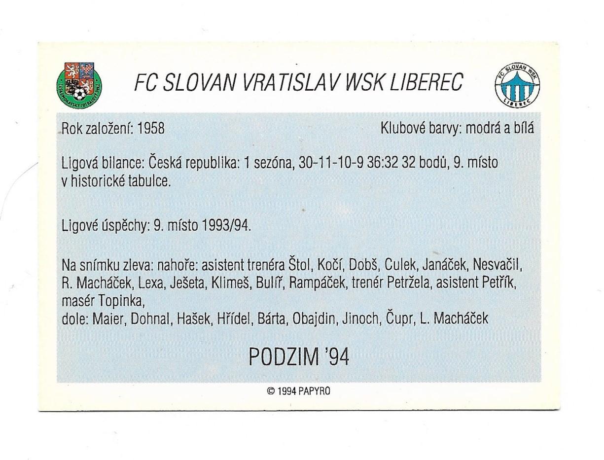 карточкa_FC_SLOVAN_VRATISLAV _WSK_Liberec_(PODZIM-94) 1