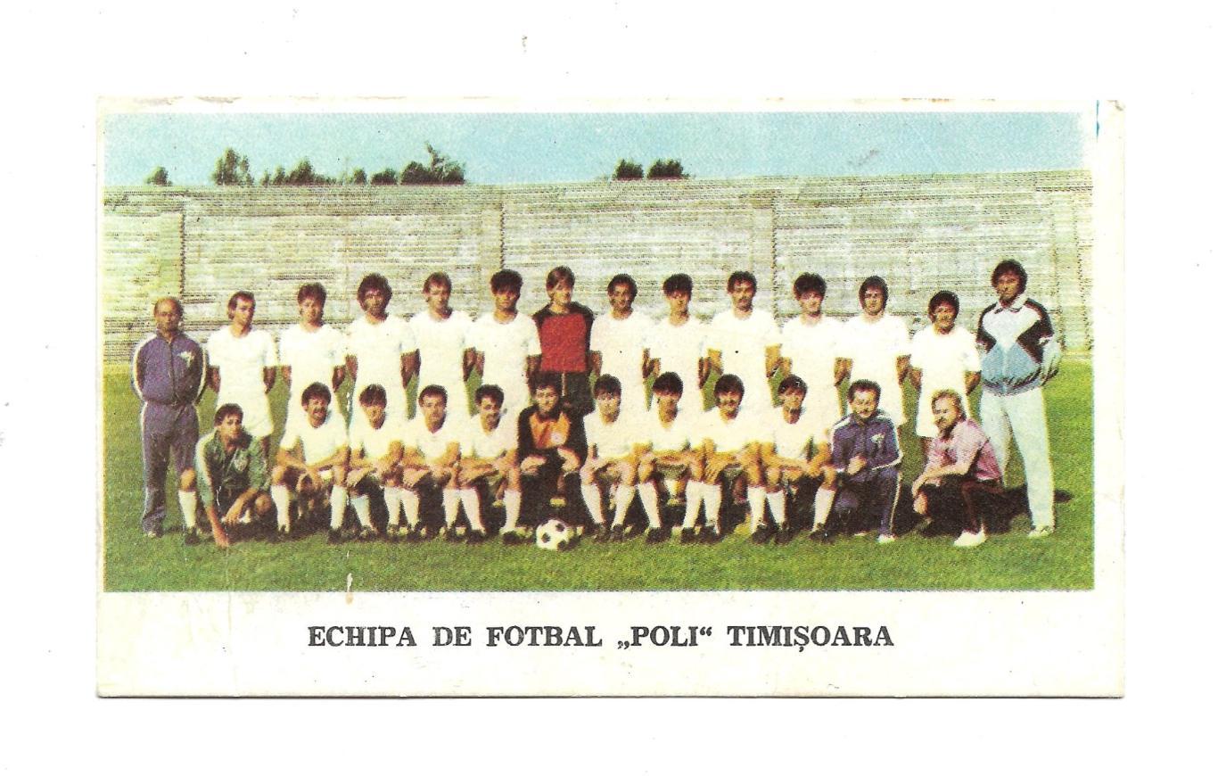 календарик _ECHIPA _DE_ FOTBAL _POLI_Timisoara _Romania_1987