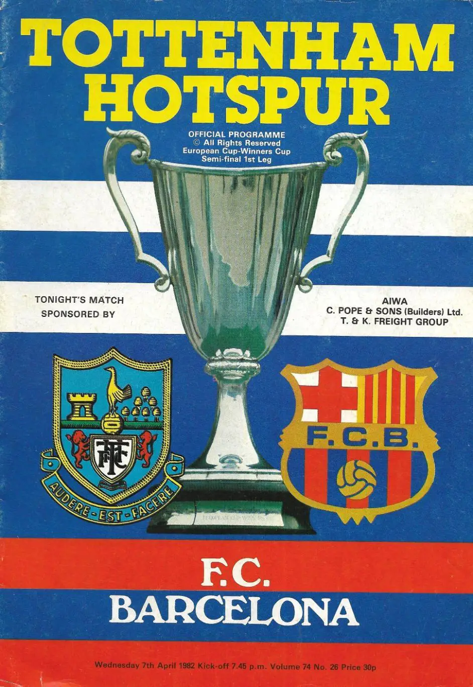 Tottenham Hotspur v Barcelona _07.04. 1982_ECWC